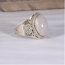 Rose quartz rings, sterling silver rings